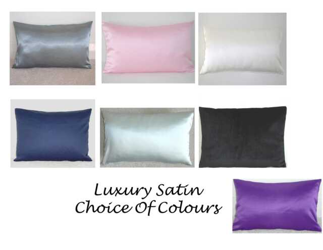 "Satin Pillow Cover Case Oblong 16"" 20"" 24"" 26" - image 1