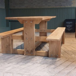 Bespoke Rustic Wooden Picnic Table Garden Furniture Patio Outdoor Dining Bench - thumbnail 3