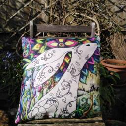 Rainbow Hare Cushion Cover Scatter Pagan Wiccan Home Decor Sofa Chair - thumbnail 2