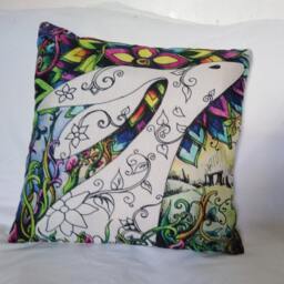 Rainbow Hare Cushion Cover Scatter Pagan Wiccan Home Decor Sofa Chair - thumbnail 3