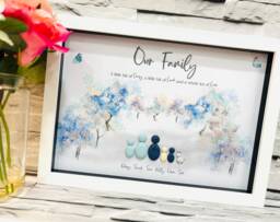 Personalized Pebble People Family Tree Print Unique Wall Art Gift - thumbnail 1