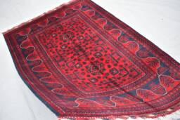 Handmade Wool Bokhara Rug 5.2 X 3.5 Ft Afghan Turkmen Area Rug - thumbnail 1