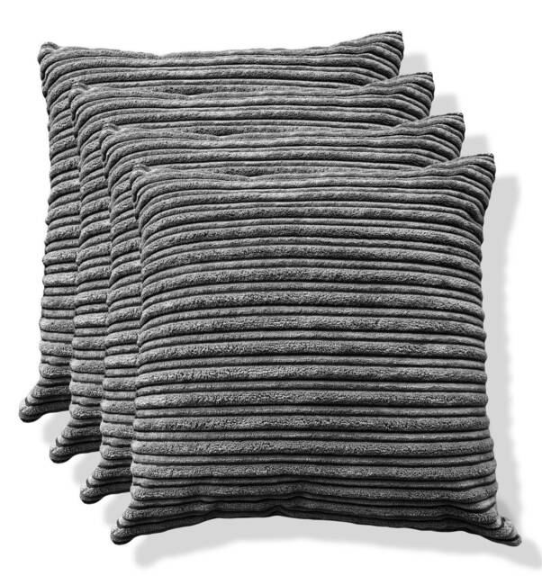 Set Of 4 Jumbo Cord Scatter Cushions Complete With Cushion Pads Furniture Inserts Plush Cushions Cushion UK - image 1
