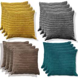 Set Of 4 Jumbo Cord Scatter Cushions Complete With Cushion Pads Furniture Inserts Plush Cushions Cushion UK - thumbnail 3