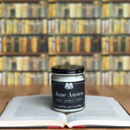 Jane Austen Soy Candle Citrus, Juniper, Verbena - Book Lover Gift - thumbnail 4