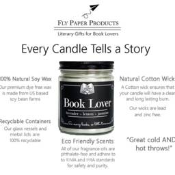 Jane Austen Soy Candle Citrus, Juniper, Verbena - Book Lover Gift - thumbnail 3