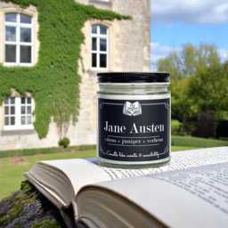 Jane Austen Soy Candle Citrus, Juniper, Verbena - Book Lover Gift - thumbnail 1