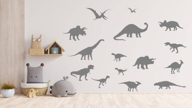 Sale Dinosaur Wall Decals Kids Room Decor, 15 Vinyl Stickers - image 1