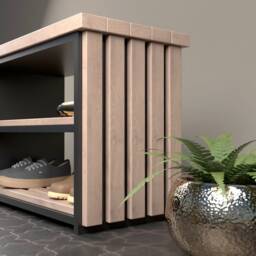 Plans For Wooden Shoe Rack Stand 345Mm X 694Mm 521Mm Diy Digital Woodwork Only UK Metric Mm With Cut Lists - thumbnail 2