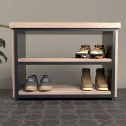 Plans For Wooden Shoe Rack Stand 345Mm X 694Mm 521Mm Diy Digital Woodwork Only UK Metric Mm With Cut Lists - thumbnail 4