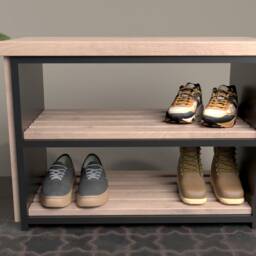 Plans For Wooden Shoe Rack Stand 345Mm X 694Mm 521Mm Diy Digital Woodwork Only UK Metric Mm With Cut Lists - thumbnail 3