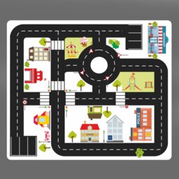 City Roads Play Mat Sticker Ikea Kritter Table Decal - 59x50cm