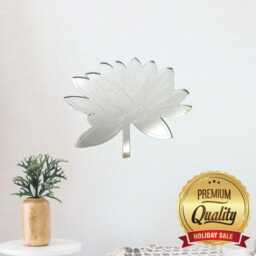 Etched Water Lily Acrylic Mirror Wall Art Shatterproof Decor - thumbnail 1