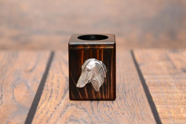 Azawakh - Wooden Candlestick With Dog, Souvenir, Decoration, Limited Edition, Collection - image 1