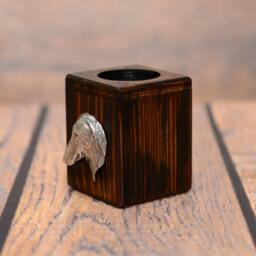 Azawakh - Wooden Candlestick With Dog, Souvenir, Decoration, Limited Edition, Collection - thumbnail 2
