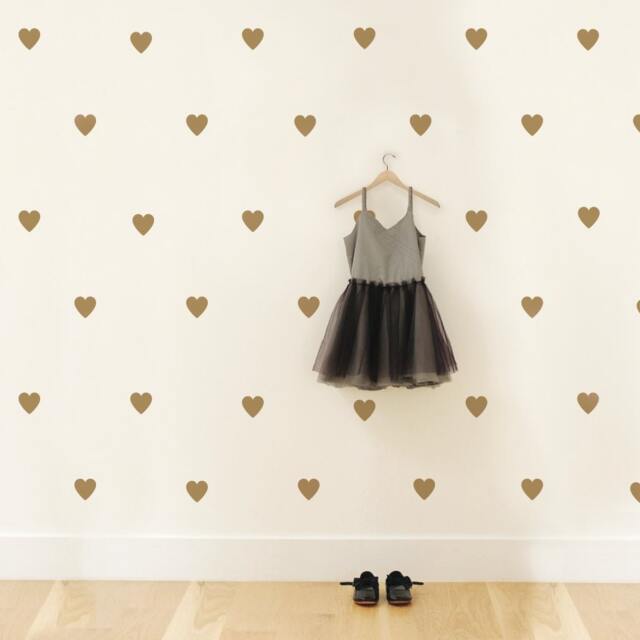 Gold Heart Wall Decals Nursery & Kids Decor - Set Of 50 - image 1