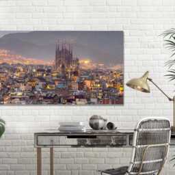 Barcelona Skyline Canvas Print - Sagrada Familia Dusk Cityscape Spain Wall Art - thumbnail 3