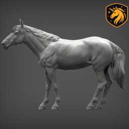 Horse - Standing Pose - Unpainted Abs Resin Model - Realistic Equine Sculpture - thumbnail 2