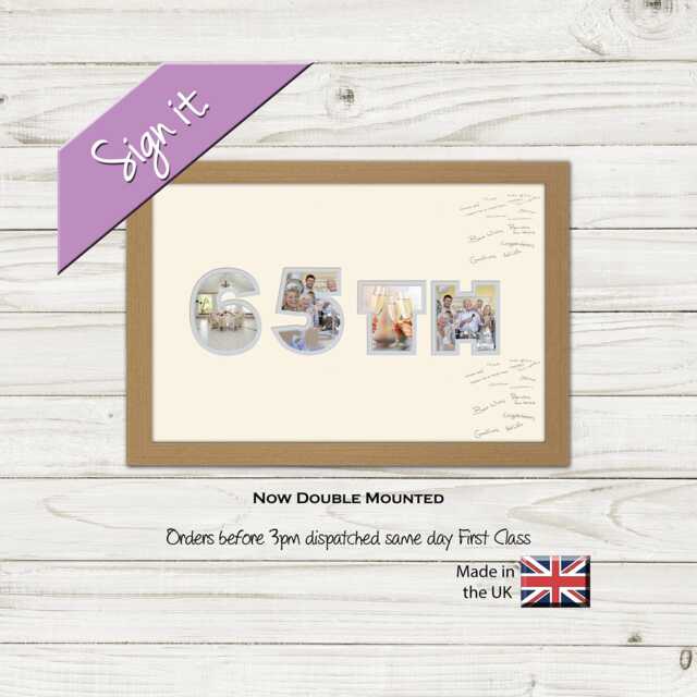 65Th Photo Frame Word Birthday Signing Special Gift Signing-875D By Photos in A Word - image 1