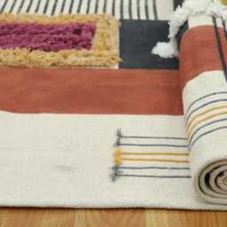 Hand Block Printed Cotton Hallway Runner Rug - Boho Style - thumbnail 4