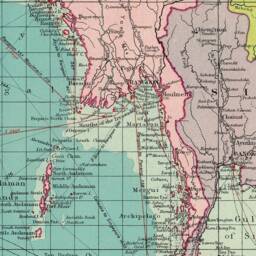 South East Asia Map - Large Print Giclee Old Of South Eastern Part, Available On Paper Or Canvas - thumbnail 3