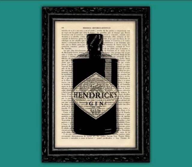 Hendricks Gin Bottle Art Print Decor Birthday Gift Present Wall Alcoholic Beverage Dorm Room - 17 - N??4 - image 1