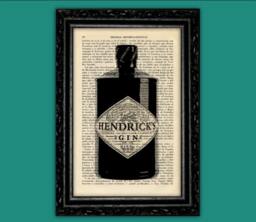 Hendricks Gin Bottle Art Print Decor Birthday Gift Present Wall Alcoholic Beverage Dorm Room - 17 - N??4 - thumbnail 1