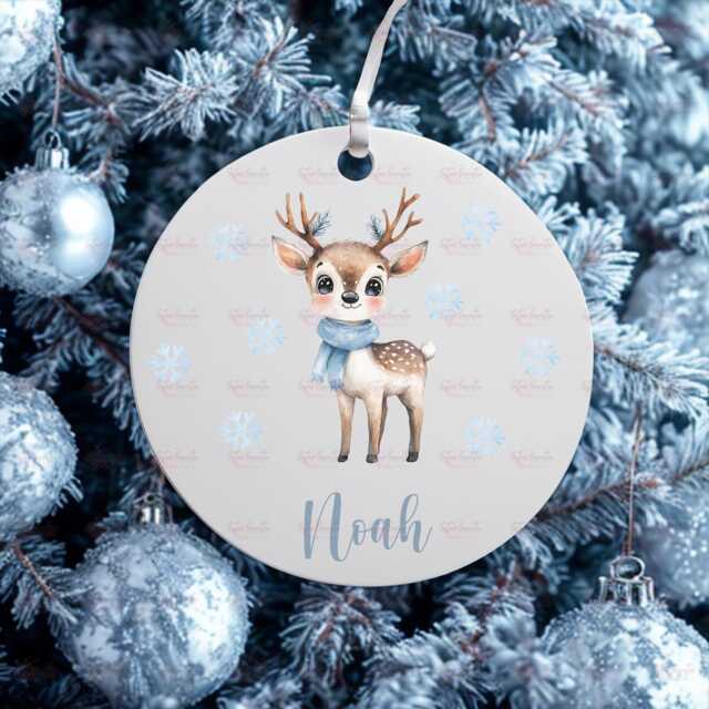 Personalised Kids Christmas Decoration - Grandson Nephew Gift Custom Bauble For Boys Stocking Filler Eve Box