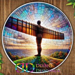 Angel Of The North Metal Sign, Faux Stained Glass Art, UK Landmark Decor - thumbnail 2