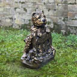 Stone Welcome Sign Dog Statue Concrete Westie Sculpture Outdoor Yorkie Figurine Garden & Home Ornament Memorial Happy Decoration - thumbnail 2