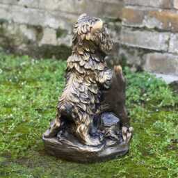 Stone Welcome Sign Dog Statue Concrete Westie Sculpture Outdoor Yorkie Figurine Garden & Home Ornament Memorial Happy Decoration - thumbnail 4