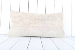 Vintage Turkish Kilim Lumbar Pillow Cover 12x24 Inch, Handmade - thumbnail 1
