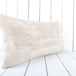 Vintage Turkish Kilim Lumbar Pillow Cover 12x24 Inch, Handmade - thumbnail 2