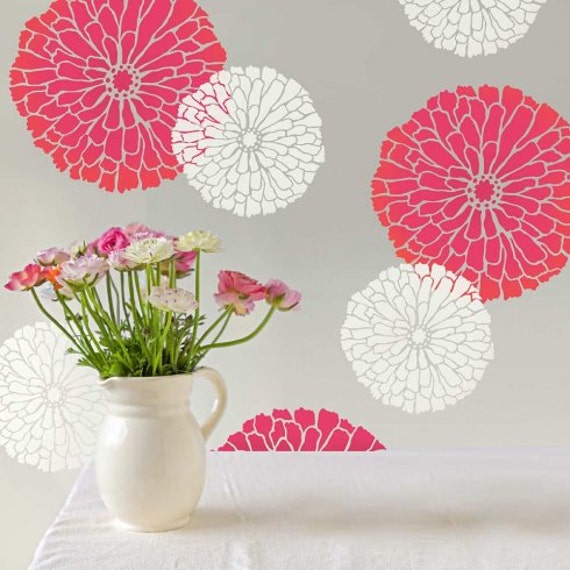 Summer Blossom Wall Art Stencil - Wall Art Stencils Easy To Use Stencils For A Quick Room Update Floral Walls - image 1
