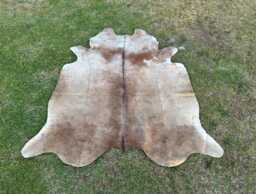 Luxury Brown Cowhide Rug, Large Beige Color Cowhide, Brindle Cow Area Real Skin Rug With Hair On For Home Decor