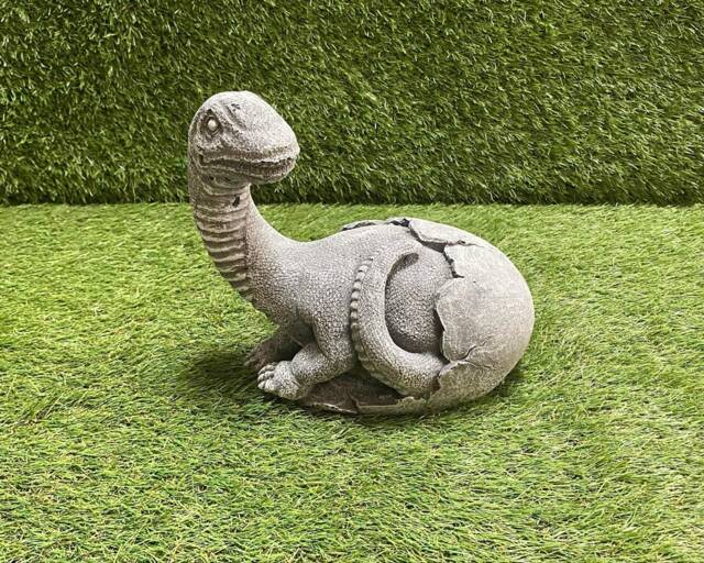 Concrete Dinosaur Hatching Egg Ornament Outdoor Garden Sculpture Frost Protected/D??cor - image 1