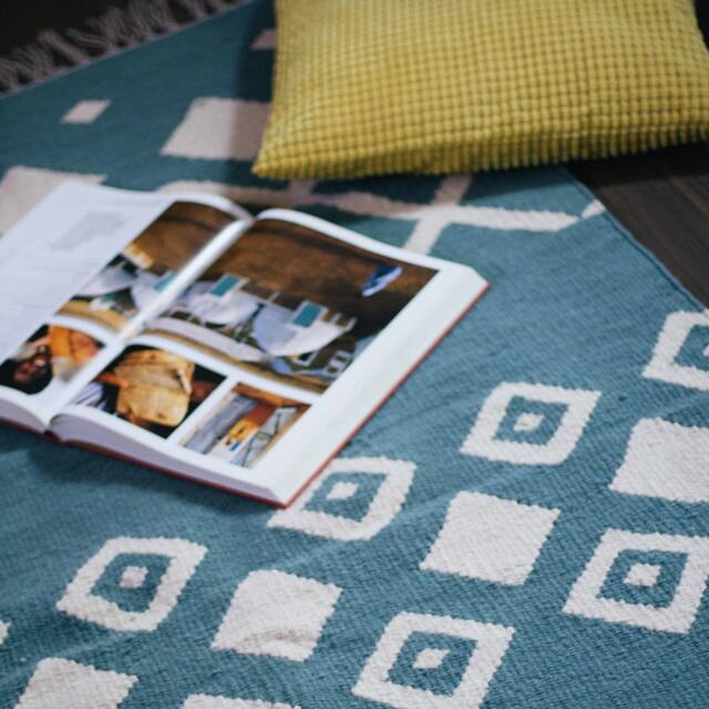 Blue Handmade Flatwoven Kilim Rug Southwestern 2x3 3x5 4x6 5x8 8x10 9x12 Feet Modern Low Pile Kelim Area Rug - image 1