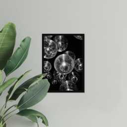 Vintage Discoball Aesthetic Print, Luxury Fashion, Fine Art Photography Wall Art, Museum Quality Classic Black & White Poster - thumbnail 3