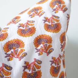 Indian Block Print Pillow Cover , Cotton Voile Hand Mede - thumbnail 3