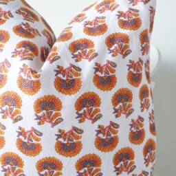 Indian Block Print Pillow Cover , Cotton Voile Hand Mede - thumbnail 2