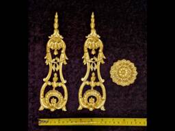 Pair Gilt Or White French Louis Xv Style Decorative Wall Furniture Moulding Pediment Plastic Decoration - thumbnail 1