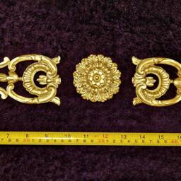 Pair Gilt Or White French Louis Xv Style Decorative Wall Furniture Moulding Pediment Plastic Decoration - thumbnail 3