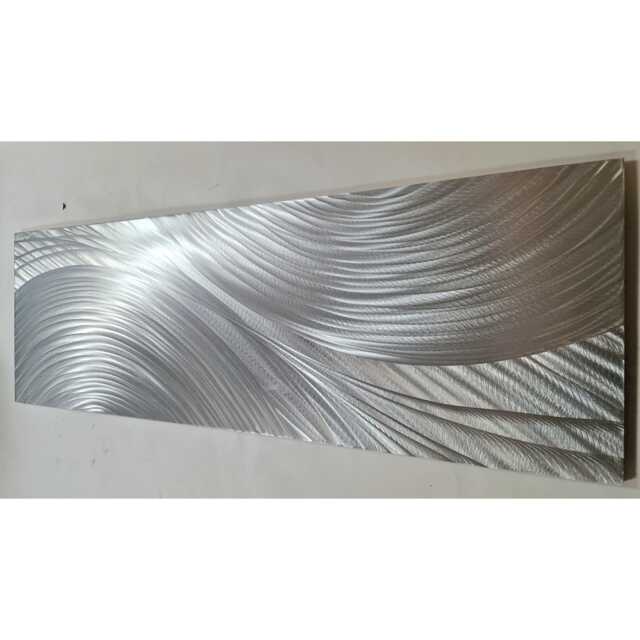 Silver Abstract Metal Wall Art, Indoor Outdoor, - image 1