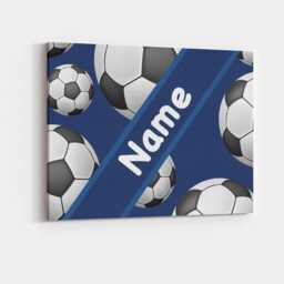 Football Stripe Personalised Name Canvas Wall Art Soccer Shirt Style Sports Decor Custom Colour Kids Bedroom Playroom Hanging Gift - thumbnail 2