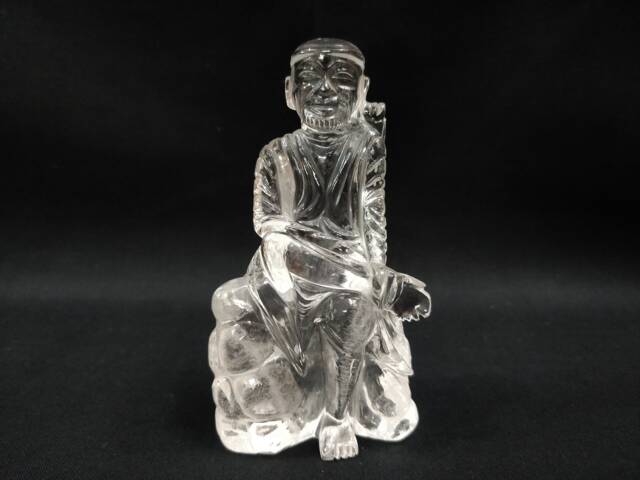 Crystal Clear Quartz Sai Baba - Sphatik Lord Saibaba Statue Gemstone Divine Sculpture Spiritual Gift - image 1