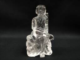Crystal Clear Quartz Sai Baba - Sphatik Lord Saibaba Statue Gemstone Divine Sculpture Spiritual Gift - thumbnail 1