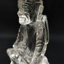 Crystal Clear Quartz Sai Baba - Sphatik Lord Saibaba Statue Gemstone Divine Sculpture Spiritual Gift - thumbnail 4