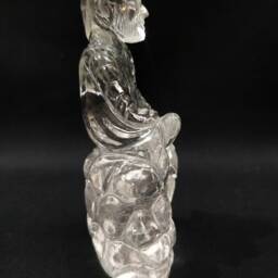 Crystal Clear Quartz Sai Baba - Sphatik Lord Saibaba Statue Gemstone Divine Sculpture Spiritual Gift - thumbnail 2