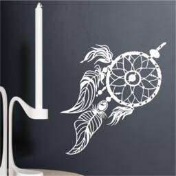 Dream Catcher Vinyl Wall Art, Decal, Sticker, Transfer, Mural, Removable, Decoration, Interior, Exterior, Peel & Stick, - 0888 - thumbnail 1