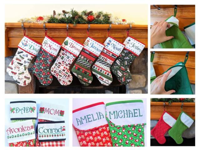 Custom Christmas Stocking With Cross-Stitch-Able Cuff - Personalized Quilted & Fully Lined - image 1